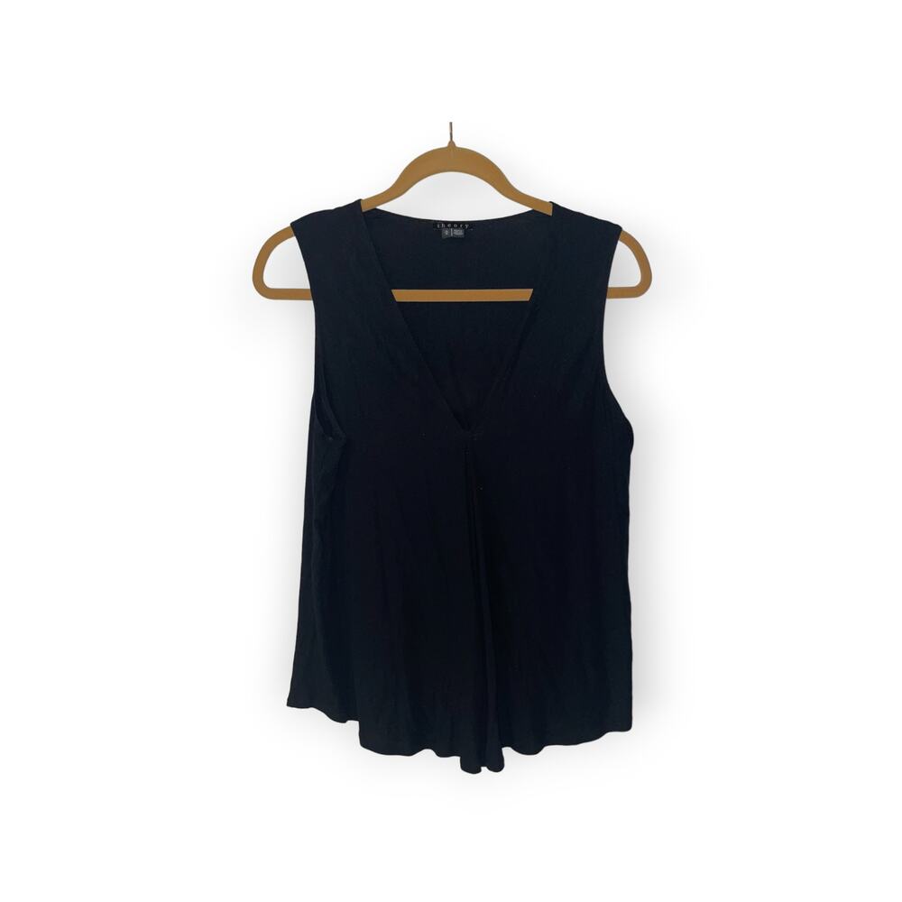 Theory Megan K Black Knit Shell Sleeveless Top Sz M